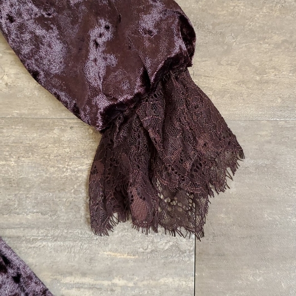 MAIN STRIP Brown Velvet Lace Dress - Picture 4 of 5